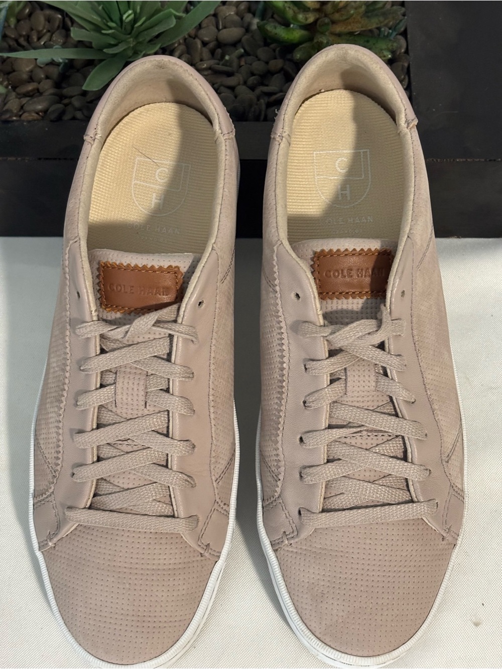 COLE HAAN LOW TOP LEATHER GRAND PRO SNEAKERS TAN COLOR SZ 8.5 - Picture 3 of 9